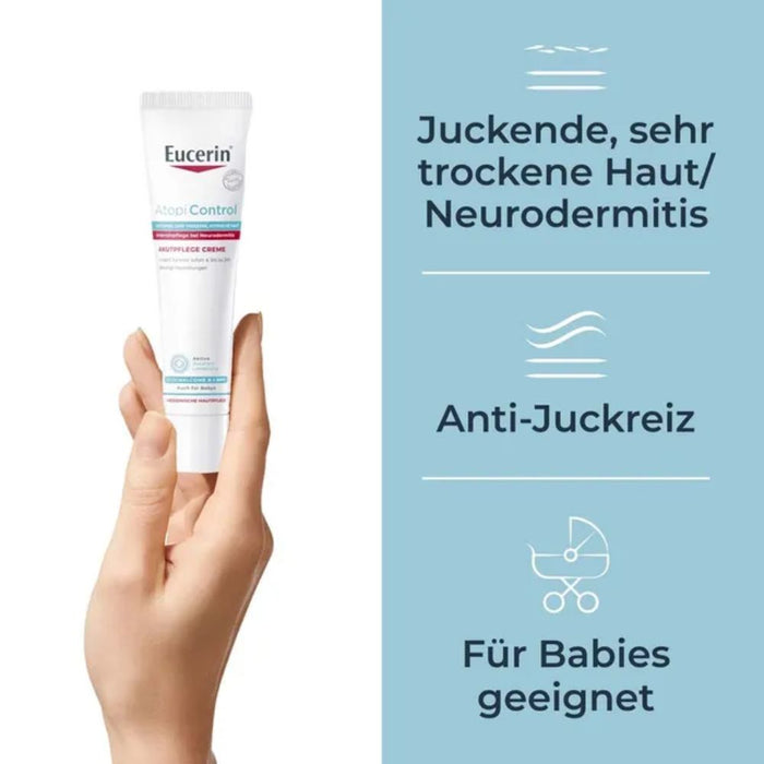 Eucerin AtopiControl Akutpflege Creme lindert Juckreiz, 40 ml Crème