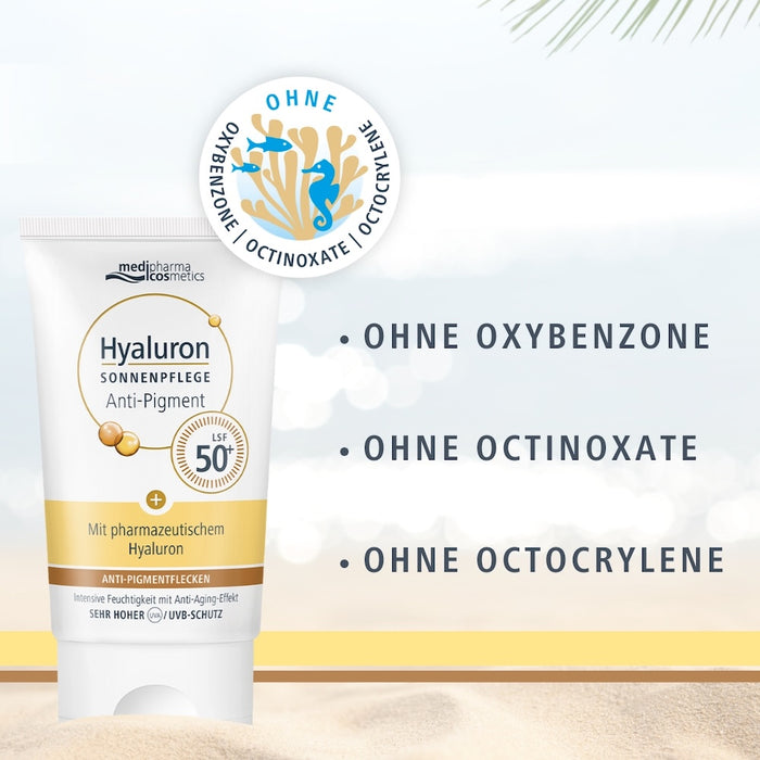 Medipharma Cosmetics Hyaluron Sonnenpflege Anti-Pigment LSF 50+, 50 ml Creme