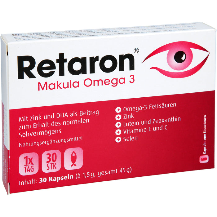 Retaron Makula Omega 3 Kapseln zum Erhalt des normalen Sehvermögens, 30 pcs. Capsules