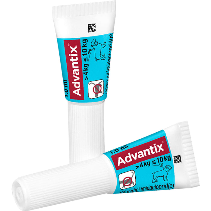 Advantix Spot-On 100 für kleine Hunde von 4 bis 10 kg Körpergewicht gegen Zecken, Flöhe und fliegende Insekten, 4 pc Récipients à dose unique