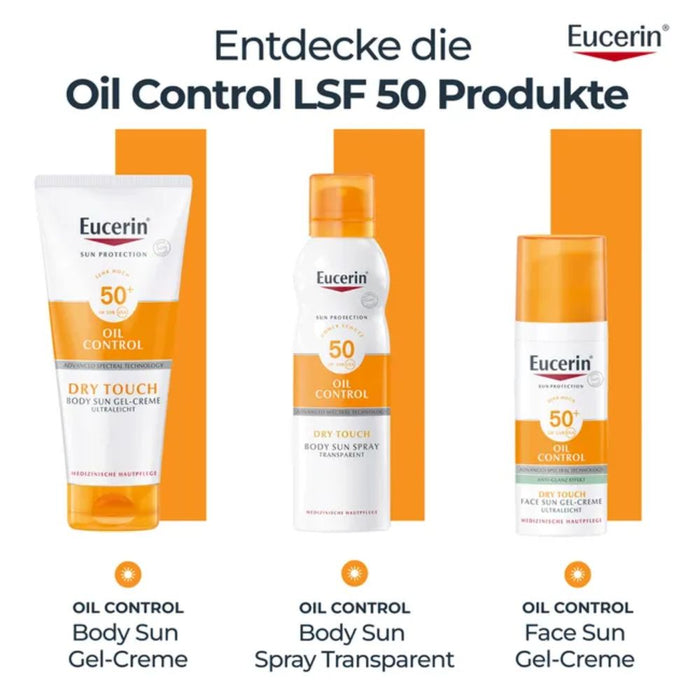 Eucerin Dry Touch Sun Gel-Creme ultraleicht LSF 50+, 200 ml Cream