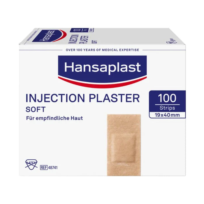 Hansaplast Soft Injektionspflaster 1,9 cm x 4 cm für empfindliche Haut, 100 St. Pflaster