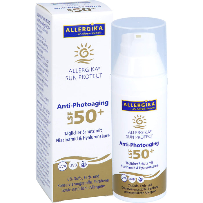 ALLERGIKA Sun Protect Anti-Photoaging LSF 50+ sehr hoher Schutz vor vorzeitiger Hautalterung bei sensibler, trockener Haut, 50 ml Cream