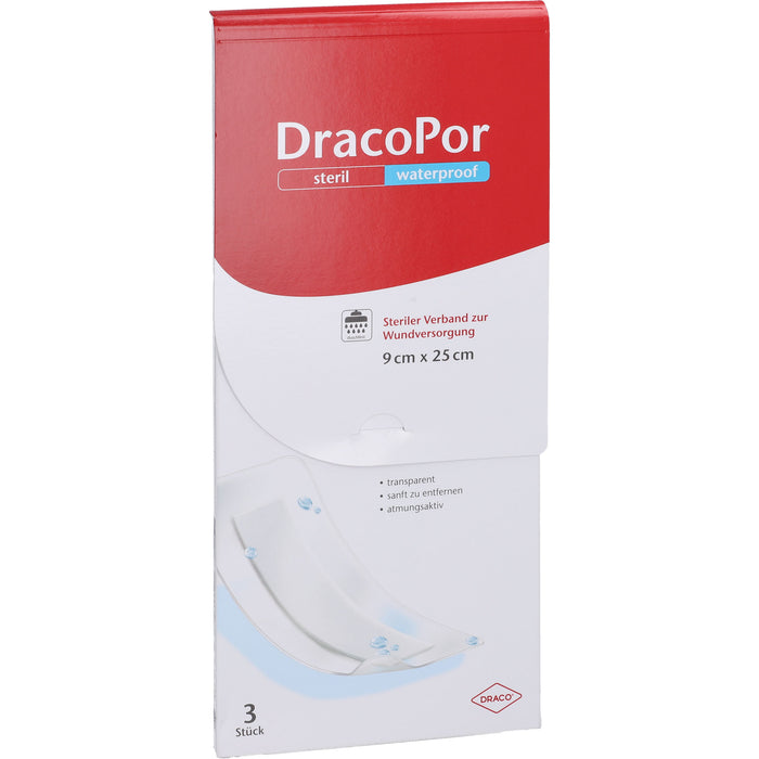 Dracopor Waterproof steriler Wundverband 9 cm x 25 cm, 1 St. Verbandzellstoff