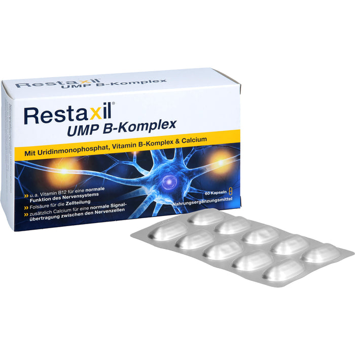 Restaxil UMP B-Komplex Kapseln für eine normale Funktion des Nervensystems und der Zellteilung, 60 pc Capsules