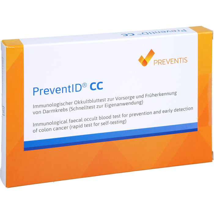 PreventID CC immunologischer Okkultbluttest zur Vorsorge und Früherkennung von Darmkrebs, 1 pcs. Test