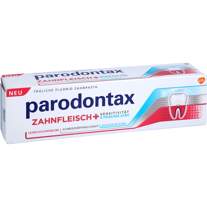 Parodontax Zahnfleisch Sensitivität & Frischer Atem tägliche Fluorid Zahnpasta, 75 ml Toothpaste