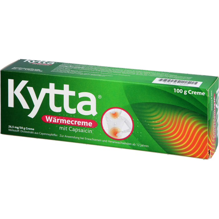 Kytta Wärmecreme mit Capsaicin gegen Muskelschmerzen & Verspannungen, 100 g Crème