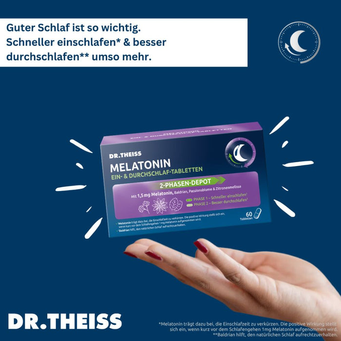 DR. THEISS Melatonin Ein-& Durchschlaf-Tabletten, 60 St. Tabletten