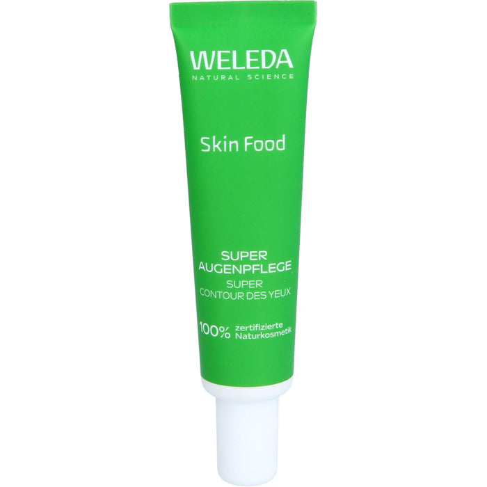 WELEDA Skin Food Super Augenpflege Creme mit Koffein und Hyaluronsäure, reduziert Augenringe und Schwellungen, 12 ml Creme