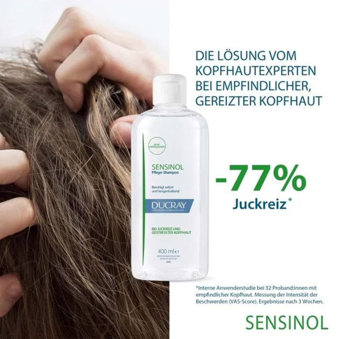 DUCRAY SENSINOL Pflegeshampoo bei Juckreiz und gestresster Kopfhaut, 400 ml Shampoing