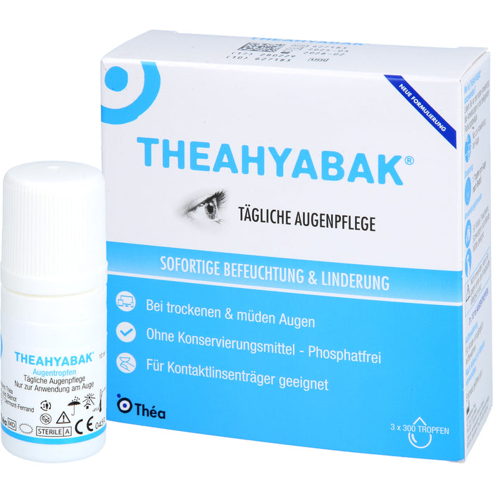 TheaHyabak Augentropfen zur täglichen Pflege bei trockenen Augen, 30 ml Solution