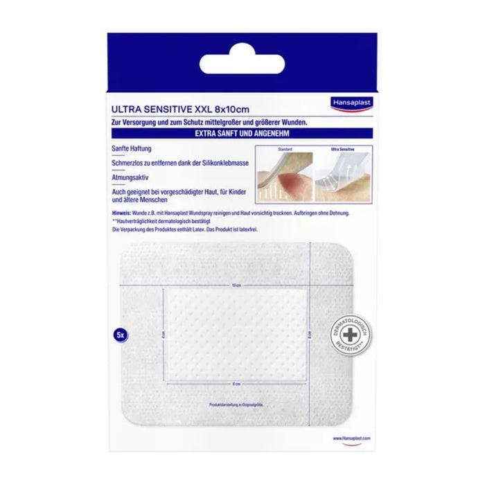 Hansaplast Wundverband Ultra Sensitive 8 x 10 cm XXL, 5 pc pansement