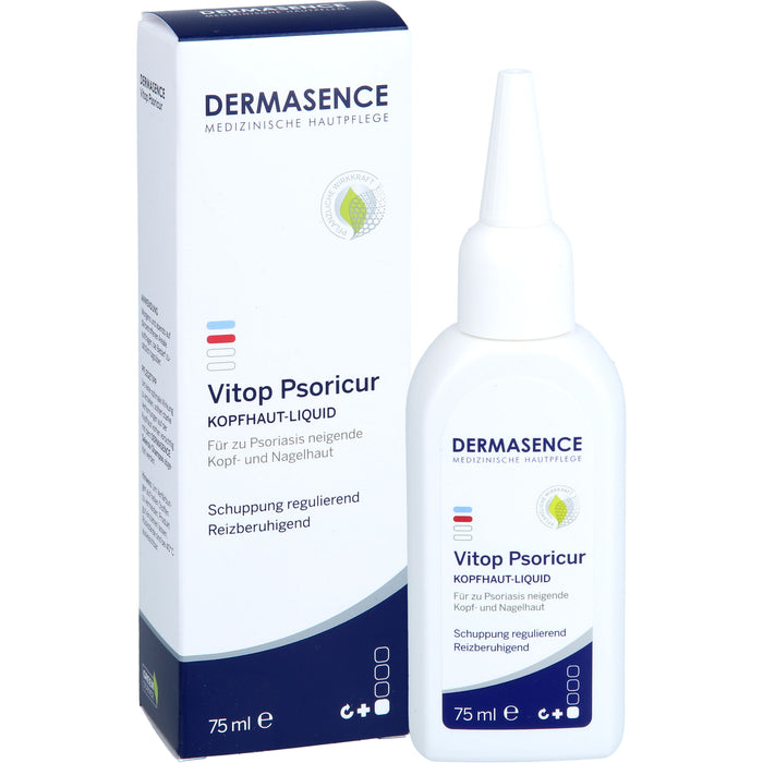 DERMASENCE Vitop Psoricur Kopfhaut-Liquid für zu Psoriais neigende Kopf-und Nagelhaut, 75 ml Lösung