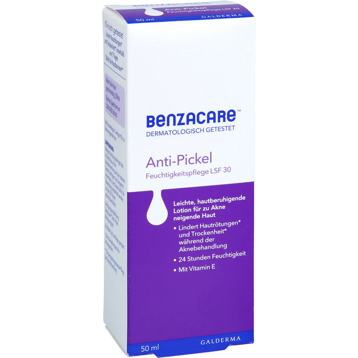 BENZACARE Anti-Pickel Feuchtigkeitspflege LSF 30, 50 ml Cream
