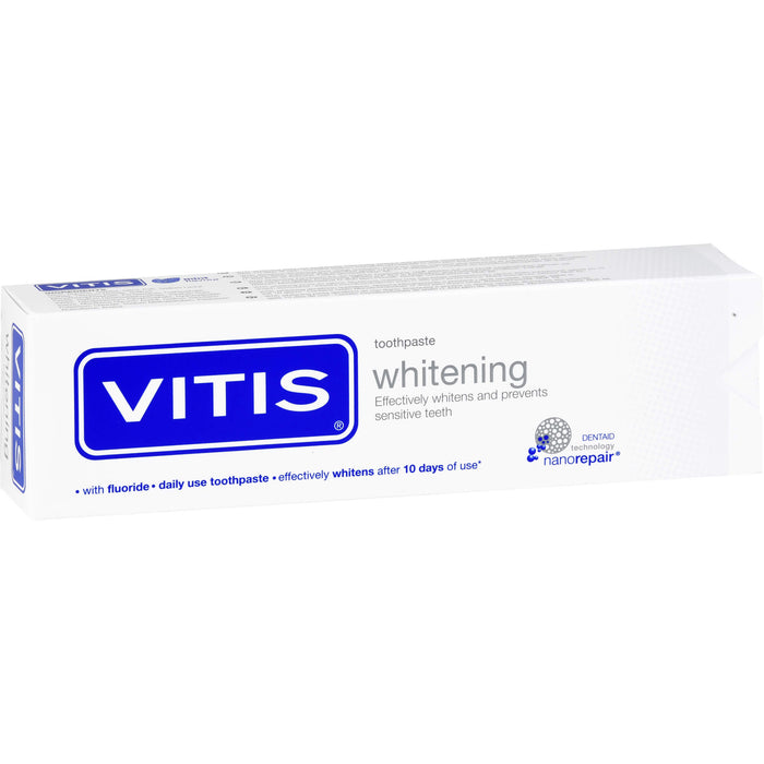 VITIS Whitening Zahnpasta hellt die Zähne effektiv auf und schützt den Zahnschmelz, 100 ml Dentifrice