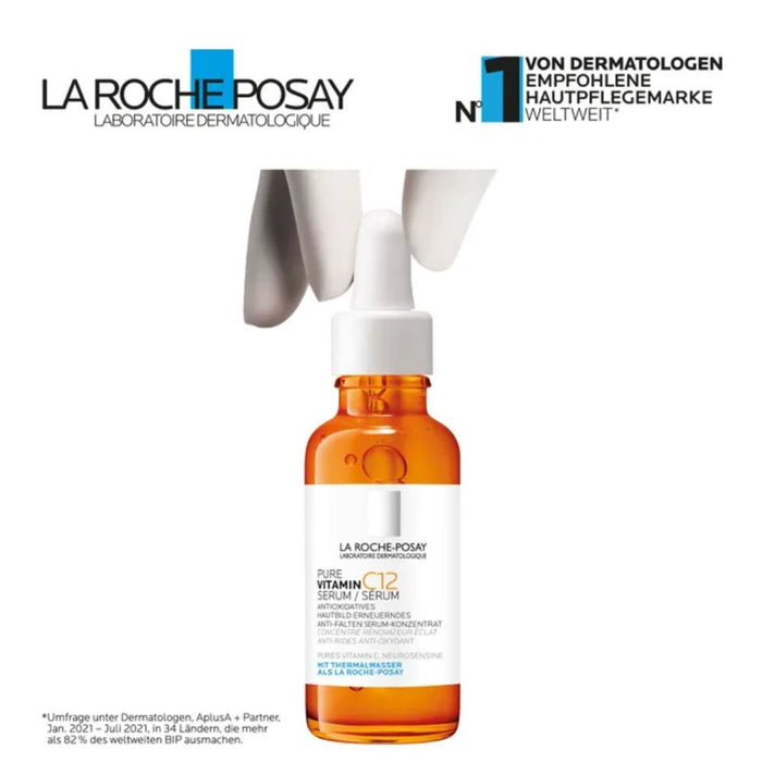 La Roche-Posay Pure Vitamin C12 Serum antioxidatives Hautbild erneuerndes  Anti-Falten Serum-Konzentrat, 30 ml Lösung