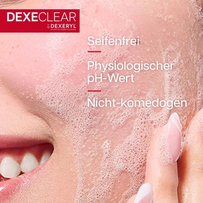 DEXECLEAR schäumendes Reinigungsgel bei unreiner Haut, 200 ml Gel