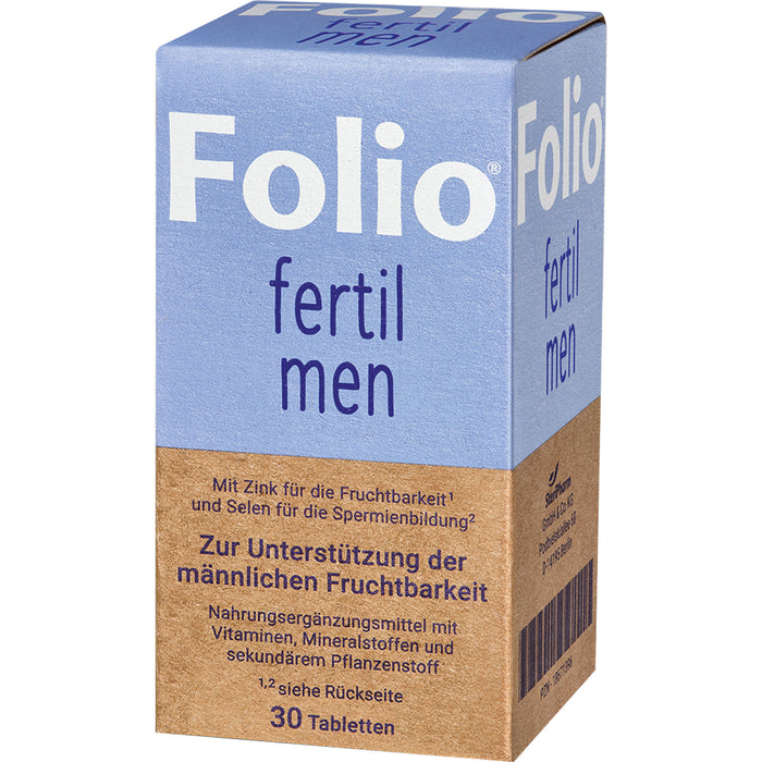 Folio fertil men Tabletten zur Unterstützung der männlichen Fruchtbarkeit, 30 pc Tablettes