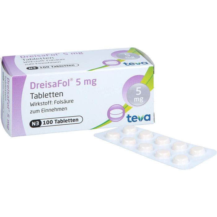 DreisaFol Tabletten bei Folsäuremangelzuständen, 100 pc Tablettes