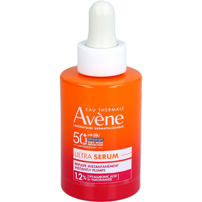 Avène Ultra Serum Aufpolsternd LSF 50+ schützt vor UVB, UVA + HEV Blue Light Filter reduziert Falten - verdichtet nach - strafft, 30 ml Solution