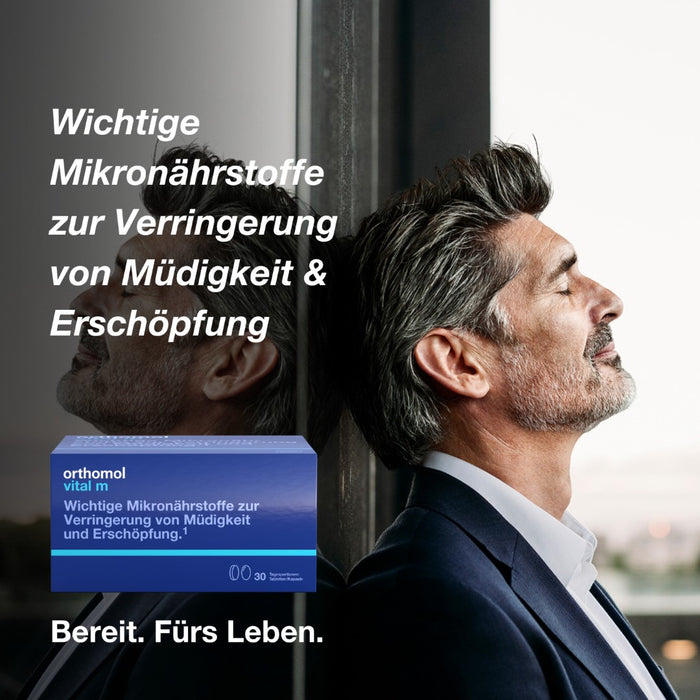 Orthomol Vital m - Mikronährstoffe für Männer - bei Müdigkeit - mit B-Vitaminen, Omega-3-Fettsäuren und Magnesium - Tabletten/Kapseln, 30 St. Tagesportionen