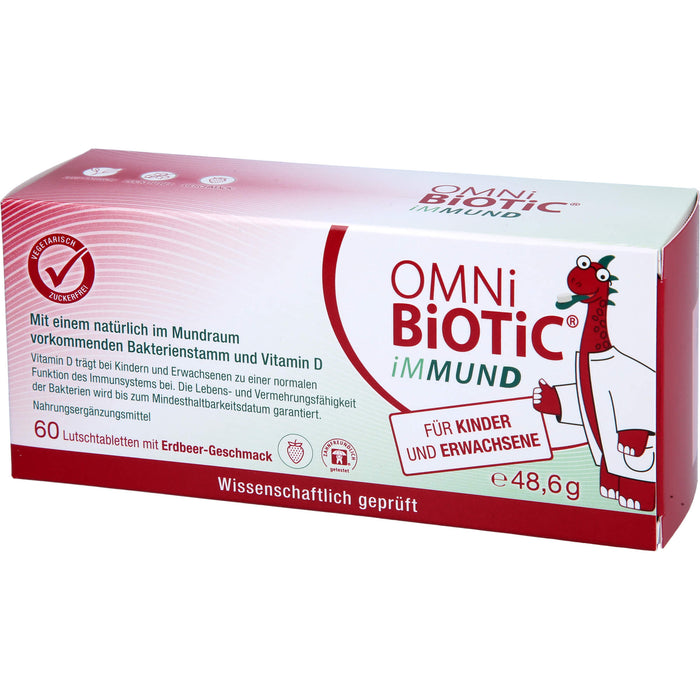 OMNi-BiOTiC iMMUND Lutschtabletten mit Erdbeergeschmack für Kinder und Erwachsene, 60 pcs. Tablets