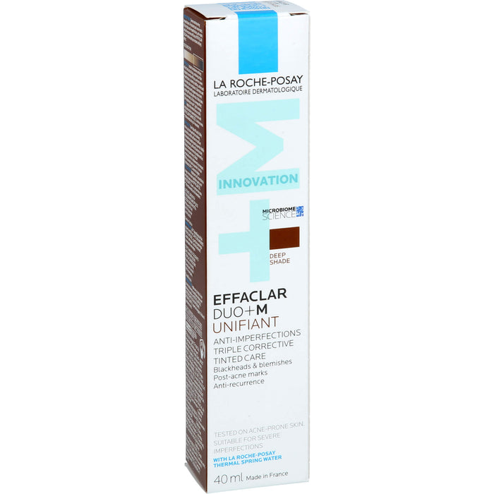 La Roche-Posay Effaclar Duo+M Unifiant getönte, dreifach tiefenwirksame Pflege gegen Unreinheiten dunkler Farbton, 40 ml Cream
