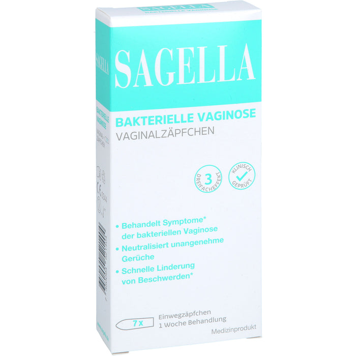Sagella Vaginalovula mit Milchsäure, Thymian- und Salbei-Extrakten zur natürlichen Regeneration der Vaginalflora bei bakterieller Vaginose, 7 pcs. Suppositories