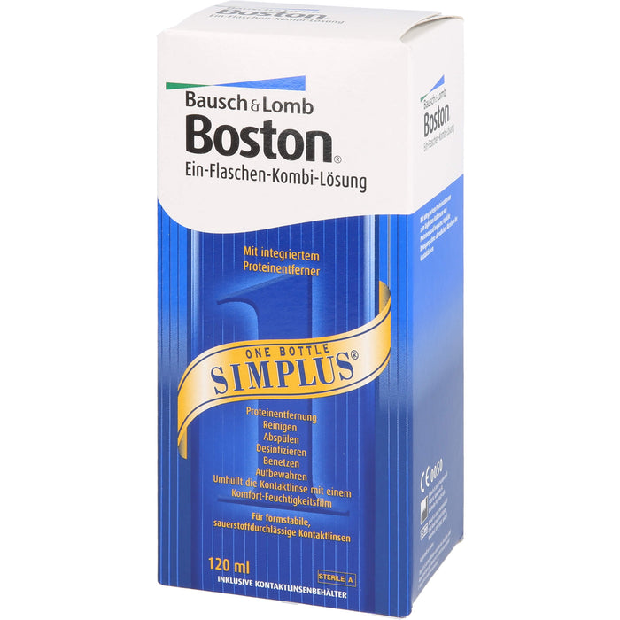 Boston Simplus Lösung mit integriertem Proteinentferner für alle harten Kontaktlinsen, 120 ml Solution