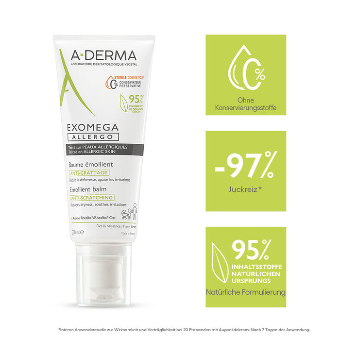 A-DERMA EXOMEGA ALLERGO Balsam rückfettend, 200 g Balm