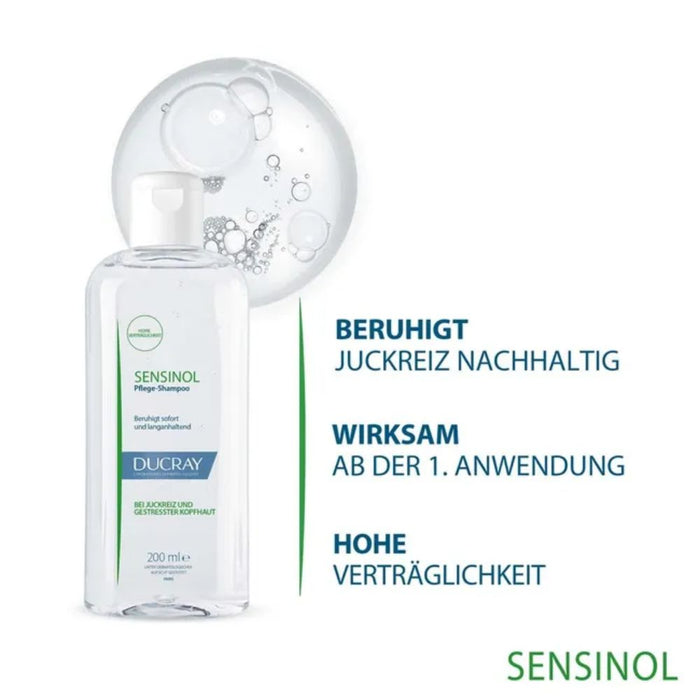 DUCRAY SENSINOL Pflegeshampoo bei Juckreiz und gestresster Kopfhaut, 200 ml Shampoing