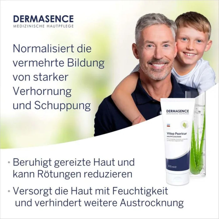 DERMASENCE Vitop Psoric Akutpflegecreme für schuppige, trockene, juckende zu Psoriasis neigende Haut, 100 ml Cream