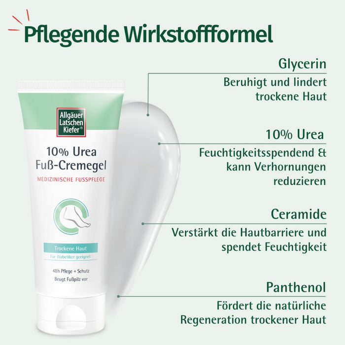 ALLGÄUER LATSCHENKIEFER 10% Urea Fuß Cremegel, 100 ml Cream
