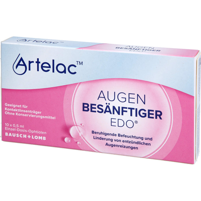 Artelac Augenbesänftiger EDO beruhigende Befeuchtung und Linderung von entzündlichen Augenreizungen, 10 pcs. Single-dose pipettes