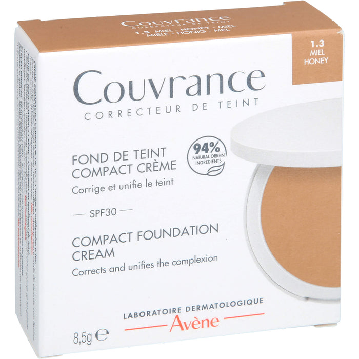 Avène Couvrance Kompakt Creme-Make-Up Honig 1.3 mit LSF 30, 8.5 g Crème