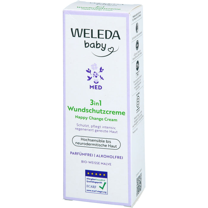 WELEDA	Baby Med 3in1 Wundschutzcreme weiße Malve für hochsensible und sehr trockene Haut, 50 ml Crème