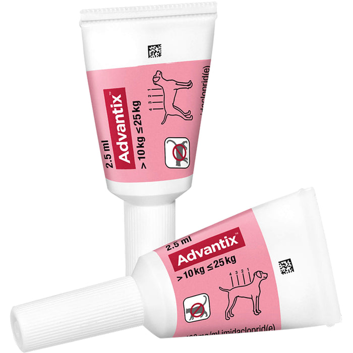 Advantix Spot-On 250 für mittelgroße Hunde von 10 bis 25 kg gegen Zecken Flöhe und fliegende Insekten, 4 pcs. Solution