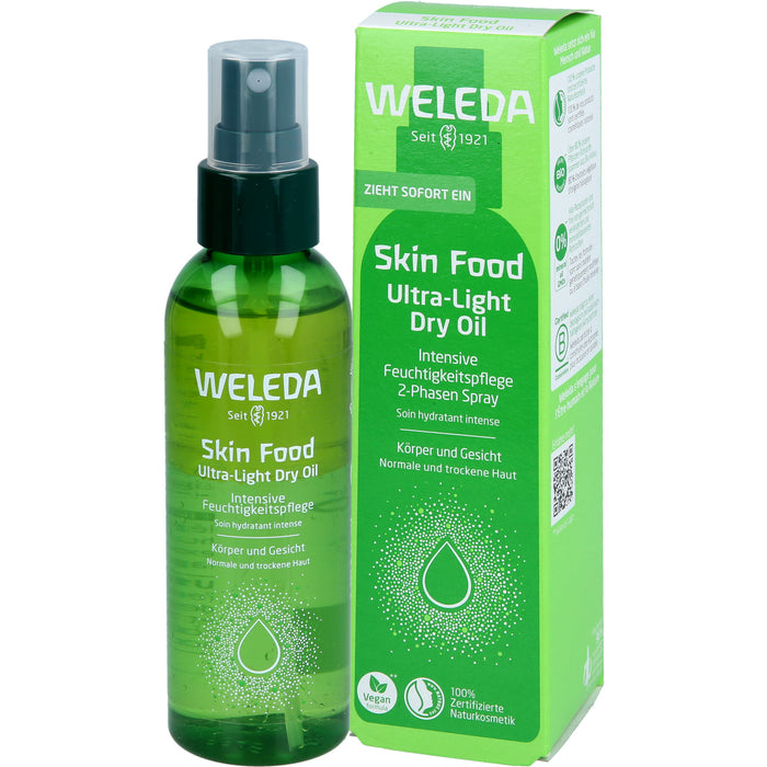 WELEDA Skin Food Ultra-Light Dry Oil sofortiger Glow & intensive Feuchtigkeit, 100 ml Oil