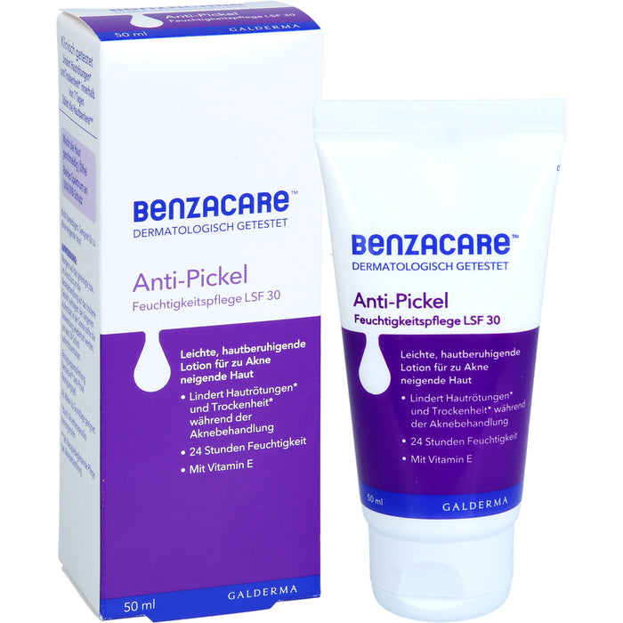 BENZACARE Anti-Pickel Feuchtigkeitspflege LSF 30, 50 ml Cream