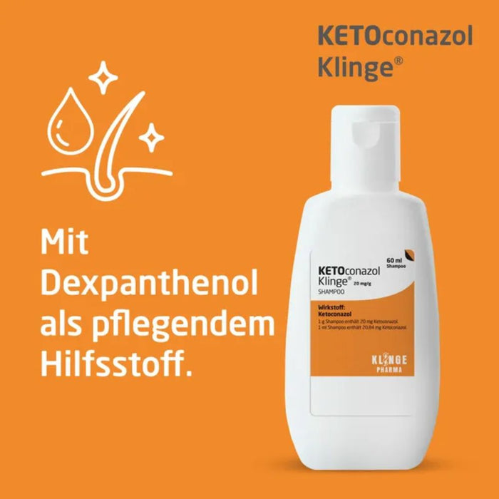 KLINGE Ketoconazol 20 mg/g Shampoo zur  Behandlung von Infektionen der Kopfhaut, 60 ml Shampoo