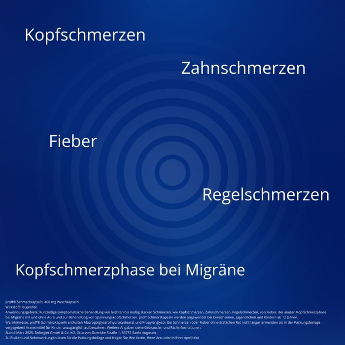 proff 400 mg Ibuprofen Schmerzkapseln bei Schmerzen und Fieber, 10 pc Capsules