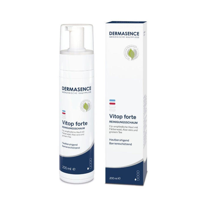 DERMASENCE Vitop forte Reinigungsschaum zur Reinigung und Pflege der Haut, 200 ml Lösung