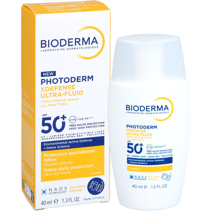 BIODERMA Photoderm XDefense Ultra-Fluid LSF 50+ sehr hell getönt, 40 ml Solution