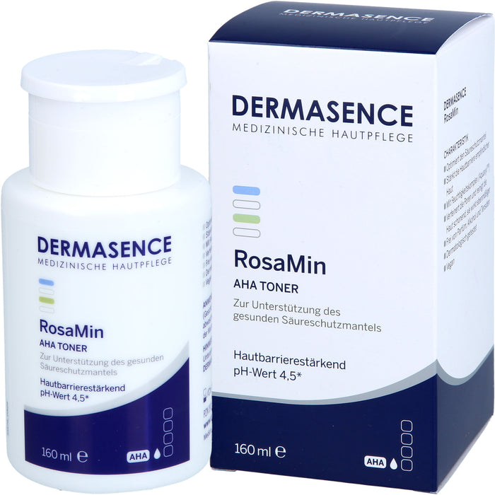 DERMASENCE RosaMin AHA Toner zur Unterstützung des gesunden Säureschutzmantels, 160 ml Solution