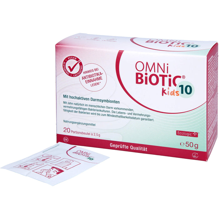 OMNI BIOTIC 10 Kids Pulver mit hochaktiven Darmsymbionten, 20 pcs. Sachets