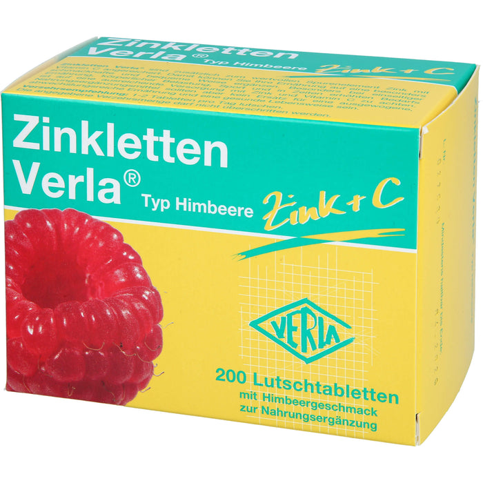 Zinkletten Verla Lutschtabletten mit Himbeergeschmack, 200 St. Tabletten