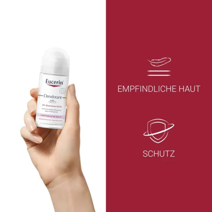 Eucerin Deodorant 48h Roll-on für empfindliche Haut, 50 ml Lösung