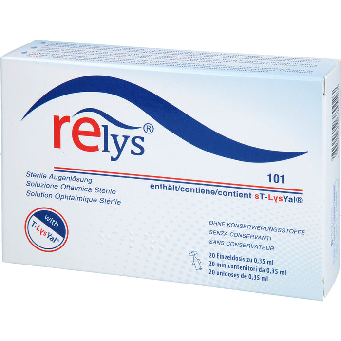 RELYS Augentropfen für tiefgehende Befeuchtung und Reizlinderung, 20 pc Pipettes à dose unique