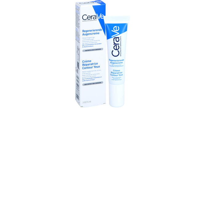 CeraVe regenerierende, feuchtigkeitsspendende Augencreme mit 3 essenziellen Ceramiden und Hyaluronsäure, 14 ml Crème